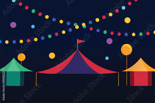 circus tent in the night