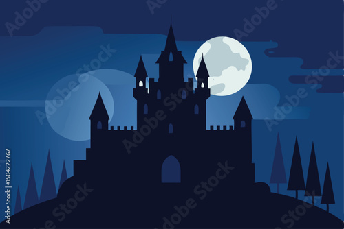castle in the moonlight