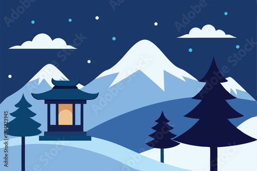 winter landscape with trees