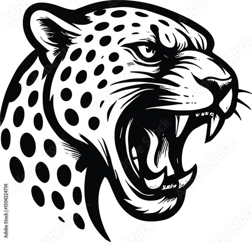 Leopard vector black silhouette cricut design for T-Shirt