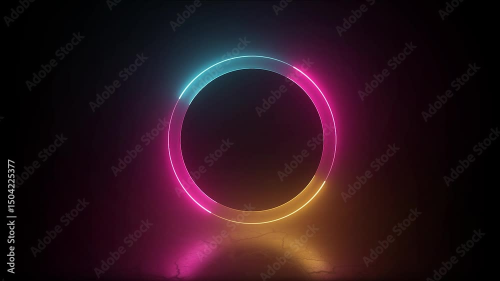 neon sphere, spiral loop border frame, optical rays, multi colors, swirling stripes, and progress effects for disco visuals