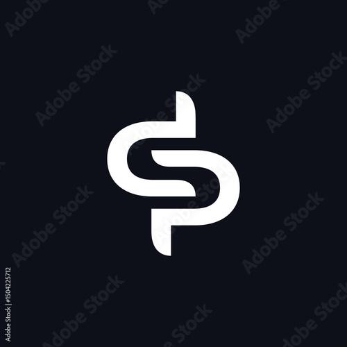 dp initial monogram concept logo design modern vector