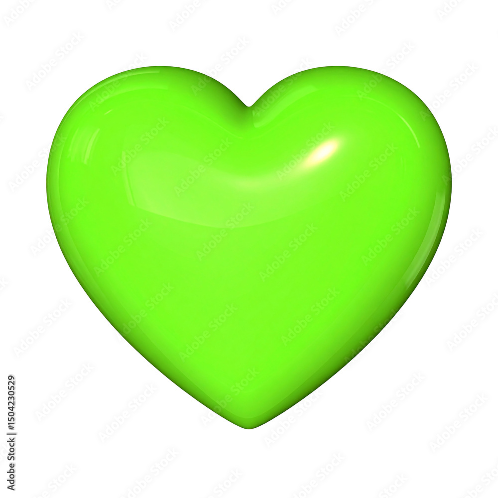 reflective glassy green heart isolated on transparent background, png reflective glassy green heart isolated on transparent background, png