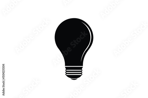  Light Bulb silhouette on white background