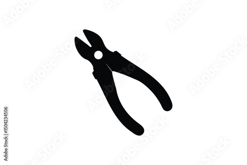 Pliers silhouette on white background