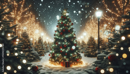 christmas tree with lights