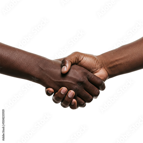 Hand shake isolated on transparent background