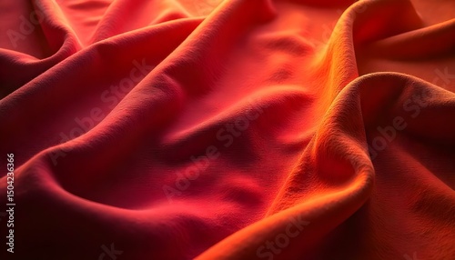 Soft velvet satin fabric folds captured under directional lighting in a close-up view Collection 