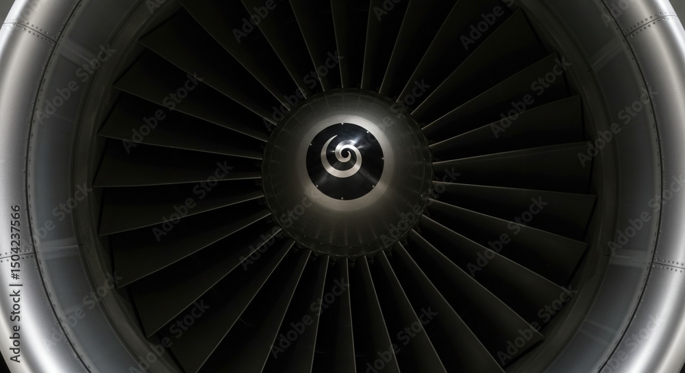 Fototapeta premium Modern jet engine intake design showcasing advanced aerodynamic features for efficient flight