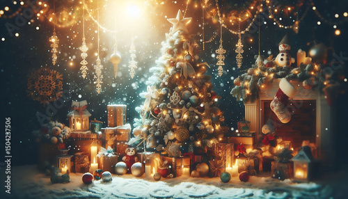 christmas tree in the snow