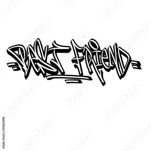vector illustration of best friend in graffiti style