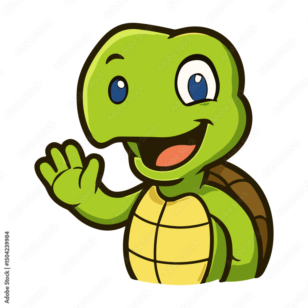 Fototapeta premium Turtle Cartoon Cute Tortoise Mascot Illustrations