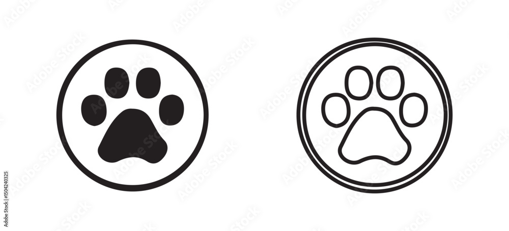 Fototapeta premium black and white paw prints