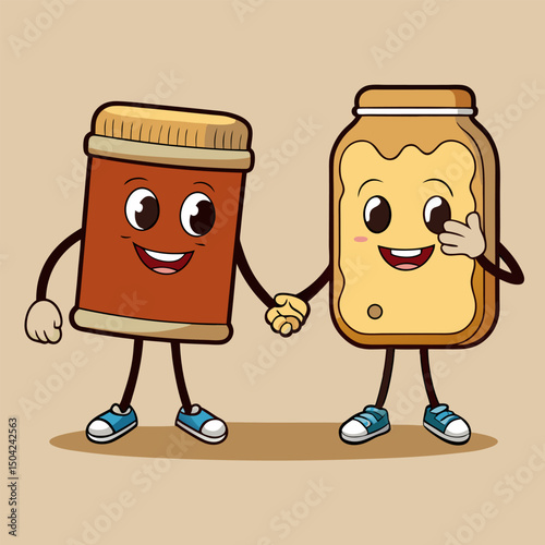 Two funny pig cartoon characters with a comic, fun, and happy vector illustration for kids enjoying summer