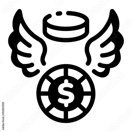 A linear icon depicting casino loss
