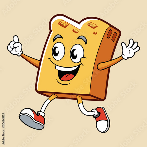 Happy funny cartoon man character illustration
