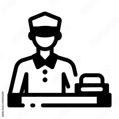 A linear style icon denoting casino cashier
