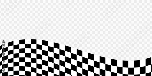 Abstract checkered round frame. Racing concept. Chess pattern on white background. Border template.