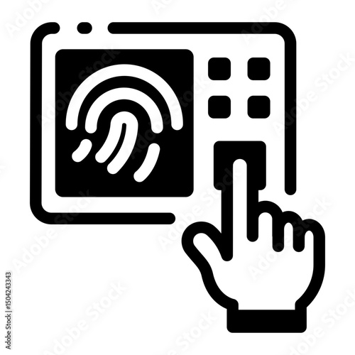 An outline style icon of fingerprint biometric scanner
