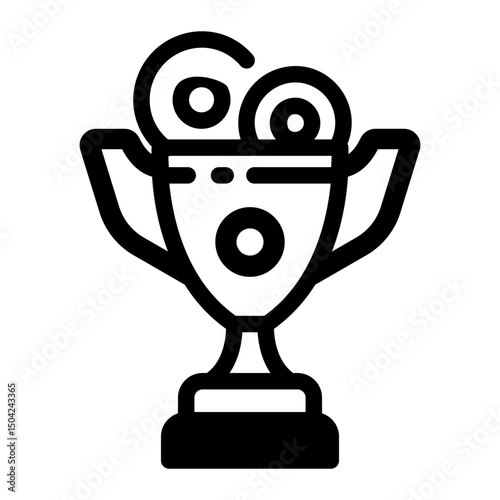 A linear icon of shining trophy from casino event
