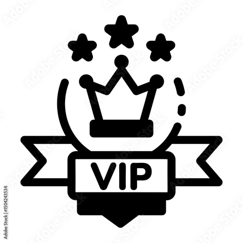 An outline style icon of exclusive casino vip badge

