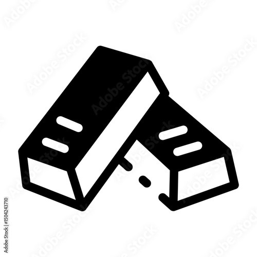 A line style icon of stacked gold ingots

