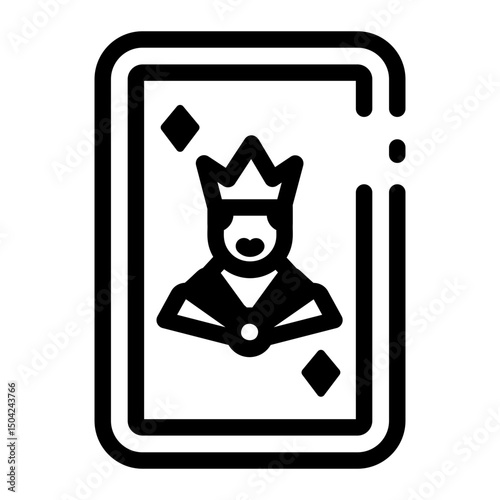A line style icon of royal king card

