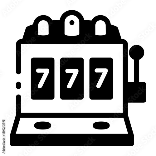 A linear icon showing spinning jackpot machine

