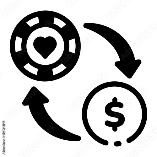A line style icon showing currency money exchange

