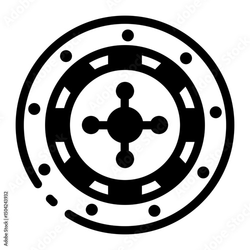 A line style icon showing roulette game 

