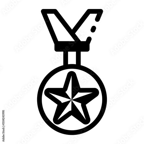 A line style icon of golden casino winning medal

