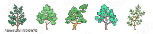 juniper tree icon, juniper tree line art - simple line art of juniper tree, perfect for juniper tree logos and icons