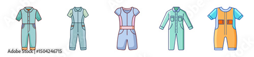 jumpsuit icon, jumpsuit line art - simple line art of jumpsuit, perfect for jumpsuit logos and icons
