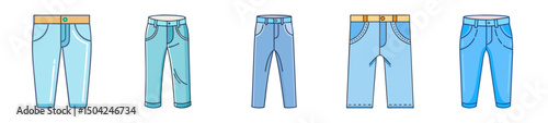 jeans icon, jeans line art - simple line art of jeans, perfect for jeans logos and icons