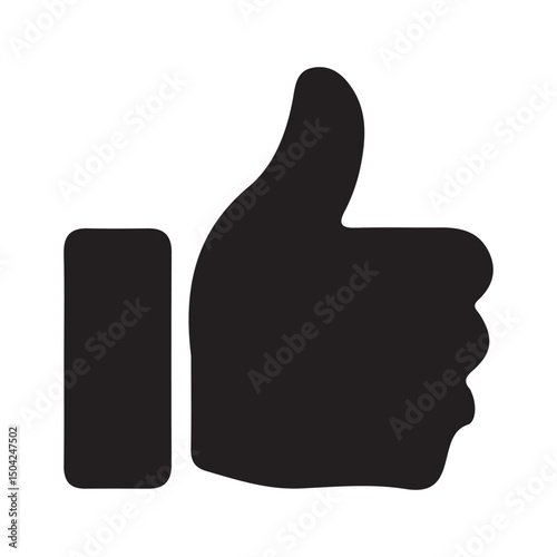  black thumb up icon on white background. vector illustration eps 10