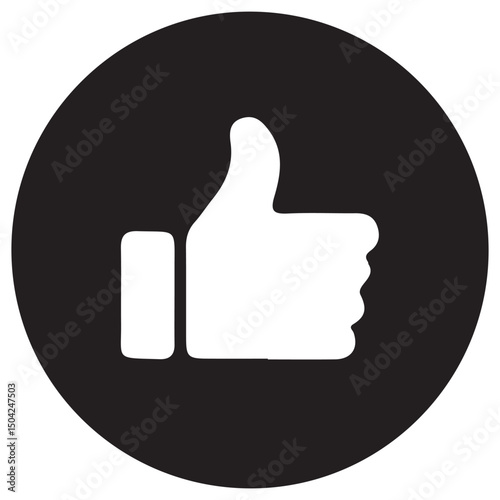  black thumb up icon on white background. vector illustration eps 10