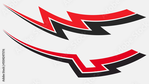 Set of vector dynamic car stripes. Car race stripes. Racing sticker design. Graphic sport decal vinyl element. Automobile decoration. Racing design vector
