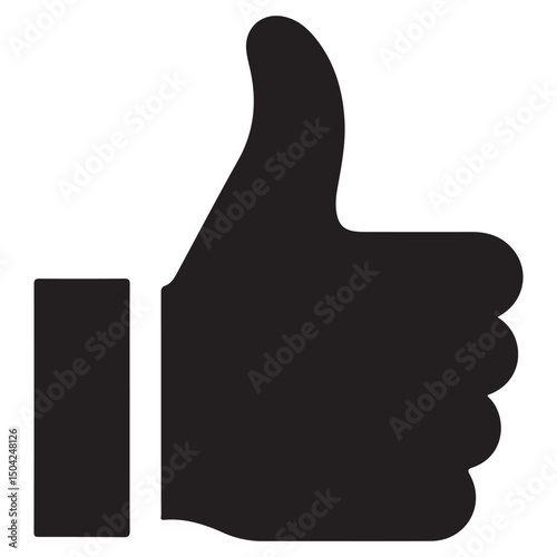  black thumb up icon on white background. vector illustration eps 10