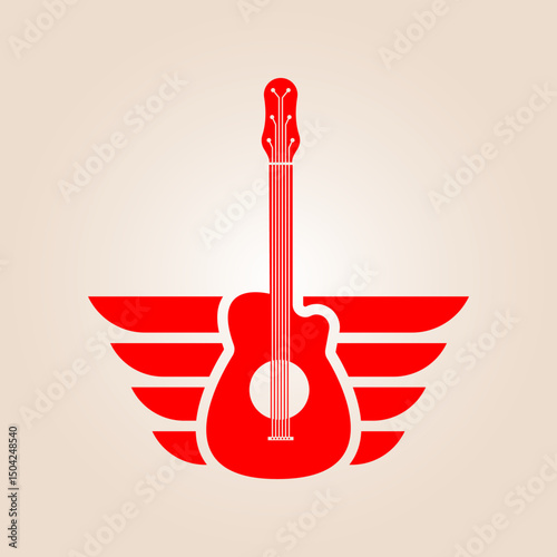 Guitar Music trendy artwork beautiful abstract vector illustration colorful practical design