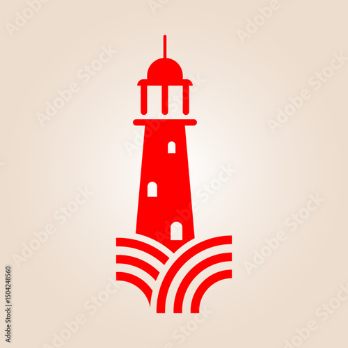 Lighthouse trendy artwork beautiful abstract vector illustration colorful practical design