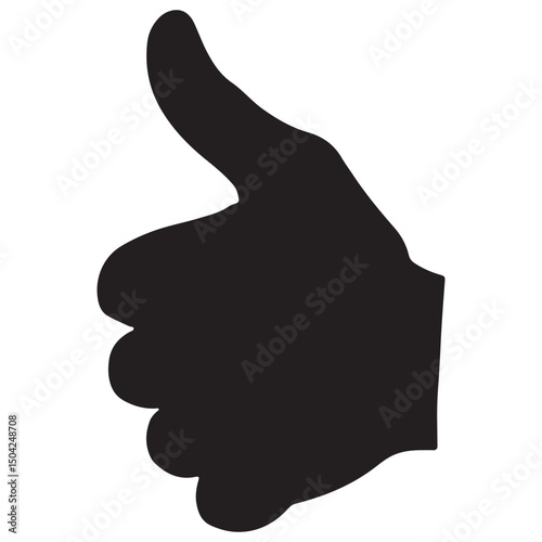  black thumb up icon on white background. vector illustration eps 10
