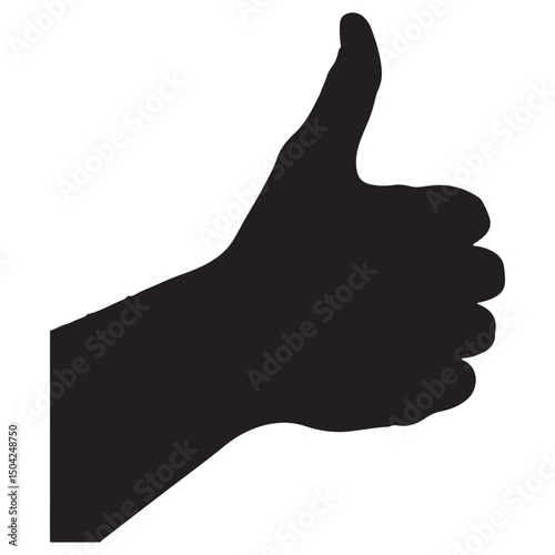  black thumb up icon on white background. vector illustration eps 10