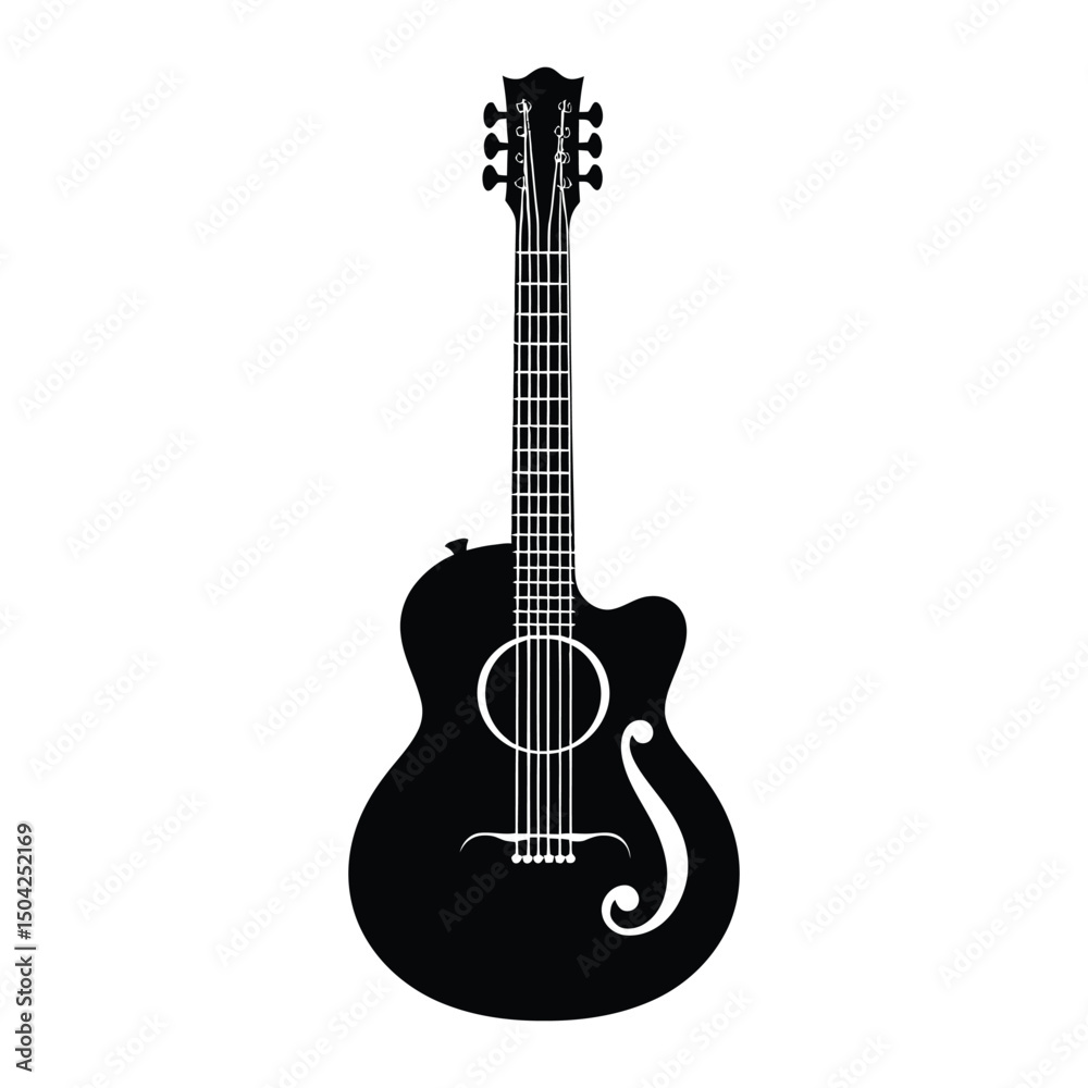 Fototapeta premium Guitar minimalist silhouette design