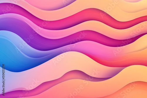 Wavy gradient layers move gently, displaying pink, peach, blue and purple color transitions beautifully