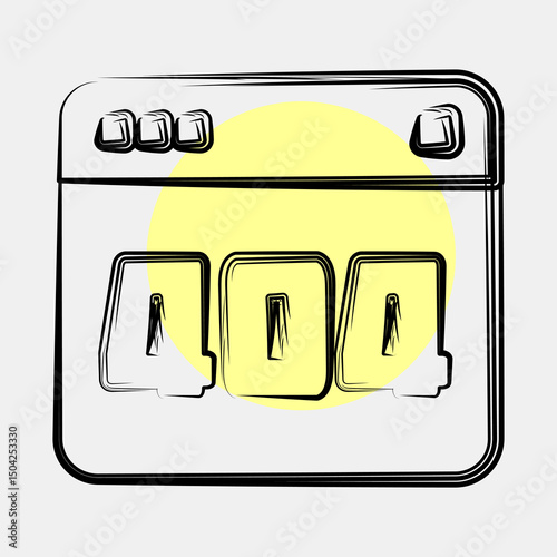 Icon error 404. Internet network elements. Icon in color spot style.