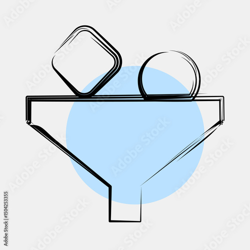 Icon filter. Internet network elements. Icon in color spot style.