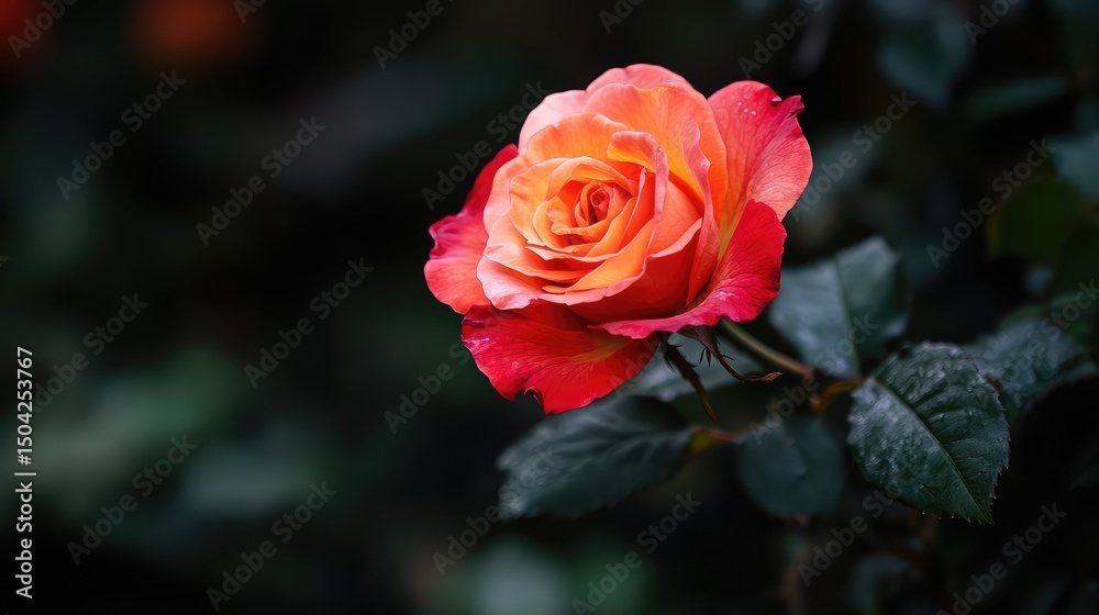 Naklejka premium red , rose ,black background