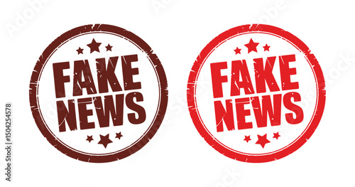 Fake News Misinformation Warning Badge Symbol.