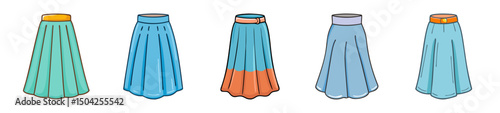 maxi skirt icon, maxi skirt line art - simple line art of maxi skirt, perfect for maxi skirt logos and icons