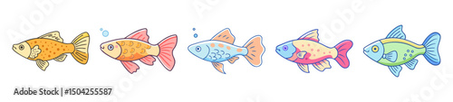 molly fish icon, molly fish line art - simple line art of molly fish, perfect for molly fish logos and icons